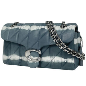 Coach Tabby Shoulder Bag, Size 26, Chain Quilted Leather, Blue and White, CU0...